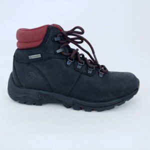 Timberland‎ Womens Ankle Boots Booties Black Red Round Toe Lace Up 6.5